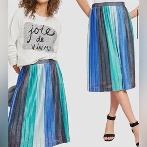 Maeve Multicolor Striped Midi Skirt